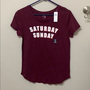 Maroon Saturday Sunday GAP T-Shirt